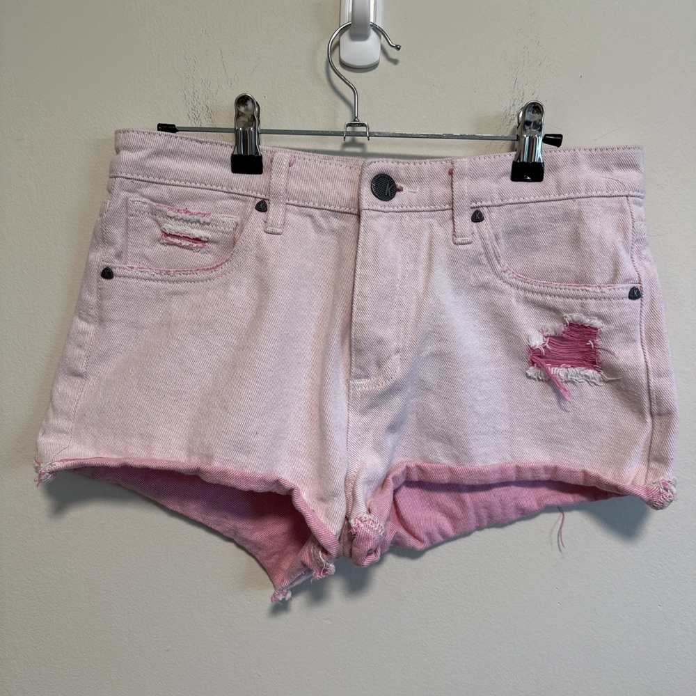 Kut From The Kloth Pink Distressed High Ride Denim Shorts Sz 2
